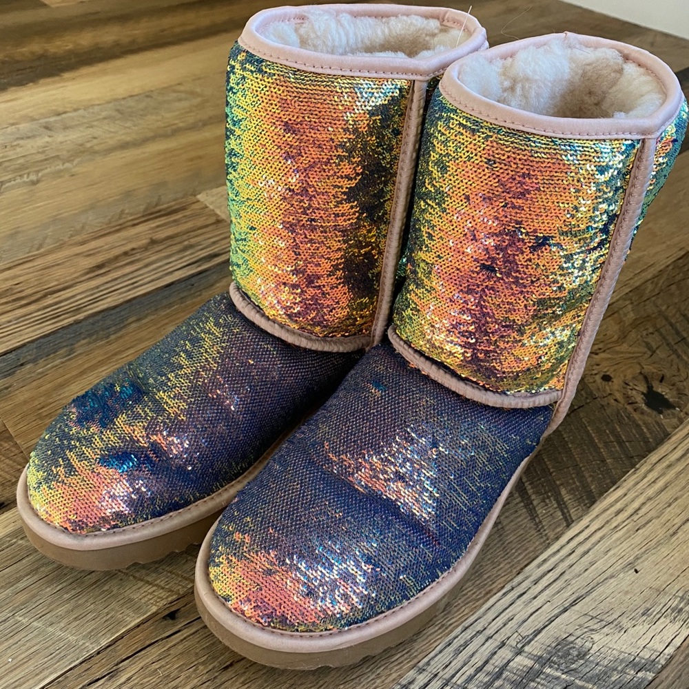 UGG reversible sequined shoes size 8